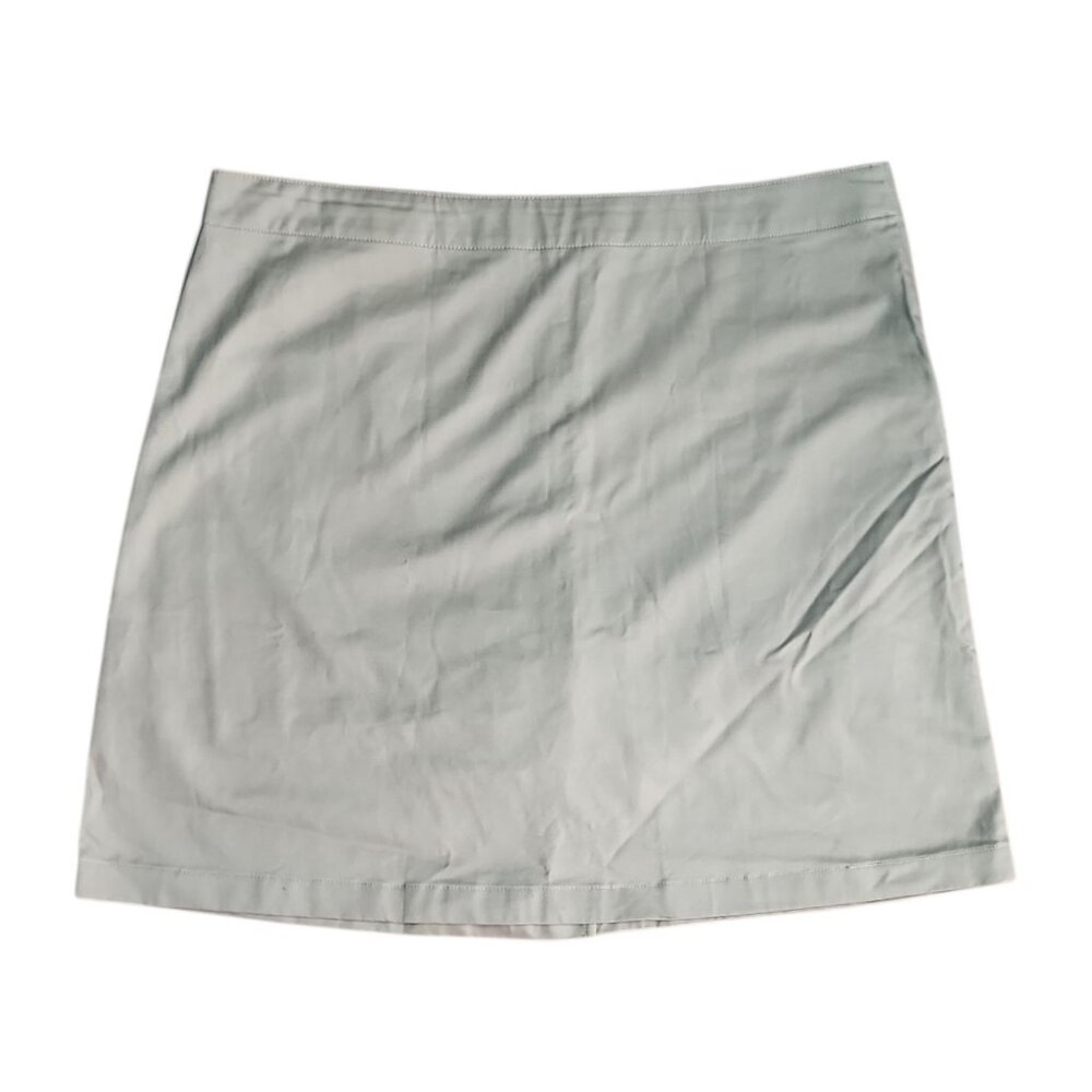 Lands‎ End Skirt Skort Womens Size 16 Solid Tan Khaki Pencil Uniform Side Zipper